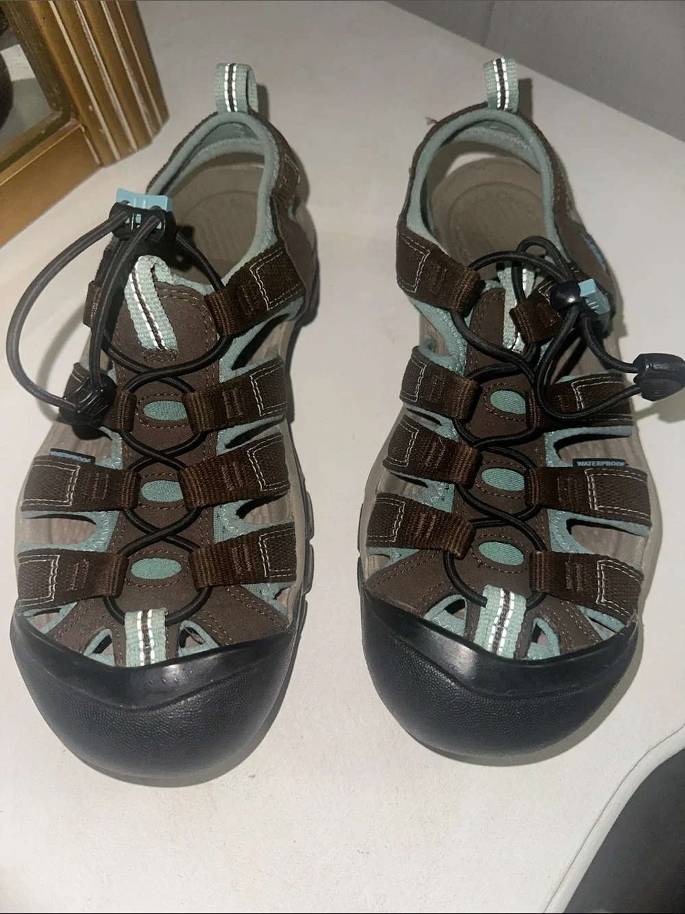 KEEN Waterproof Sport Sandals Brown Blue Women’s Size 8